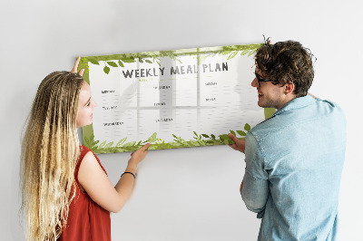 Magnetic writing board Weekly menu