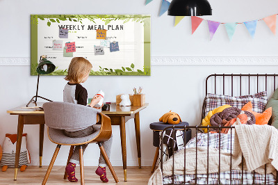 Magnetic writing board Weekly menu