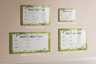 Magnetic writing board Weekly menu
