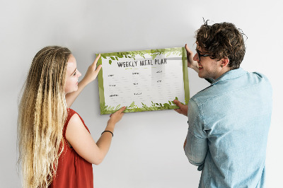 Magnetic writing board Weekly menu