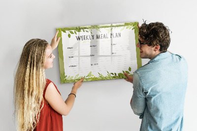 Magnetic writing board Weekly menu