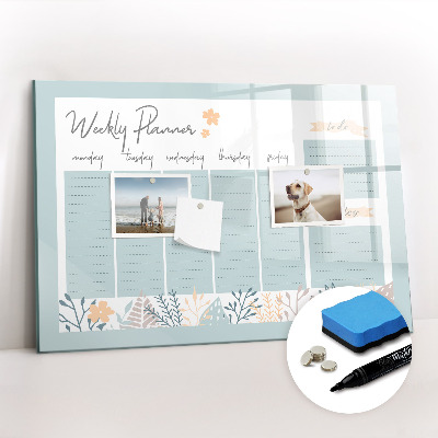Magnetic erase board Weekly schedule