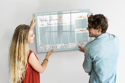 Magnetic erase board Weekly schedule