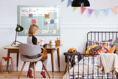 Magnetic board for writing Weekly Schedule