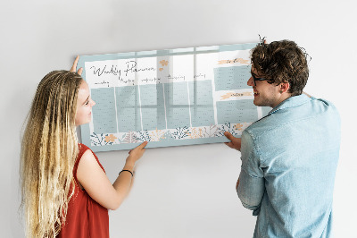 Magnetic erase board Weekly schedule