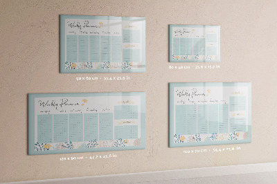 Magnetic erase board Weekly schedule