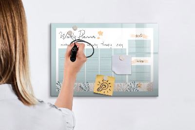 Magnetic erase board Weekly schedule