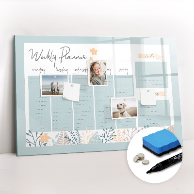 Magnetic erase board Weekly schedule