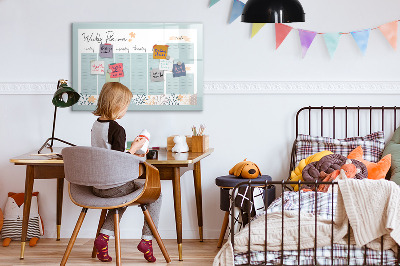 Magnetic board for writing Weekly Schedule