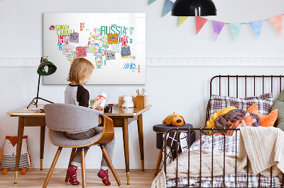 Magnetic erase board Map with country names
