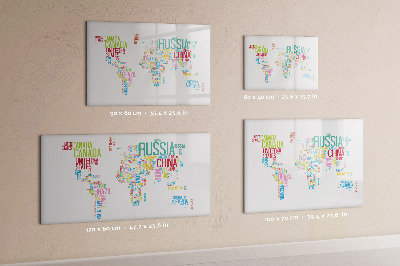 Magnetic erase board Map with country names