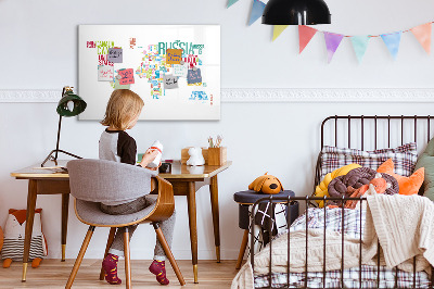 Magnetic board for writing Map with Country Names