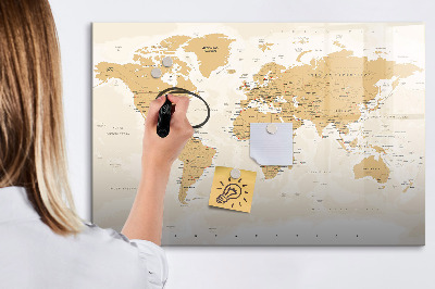 Magnetic writing board Political map of the world