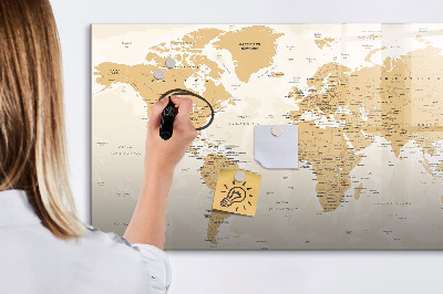 Magnetic writing board Political map of the world
