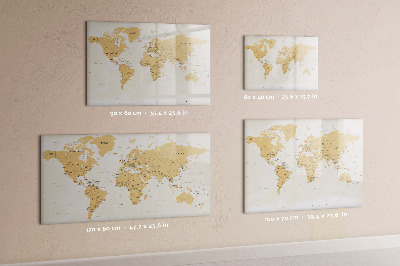 Magnetic writing board Political map of the world