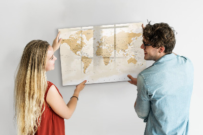 Magnetic writing board Political map of the world