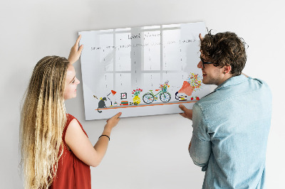Magnetic writing board Weekly planner