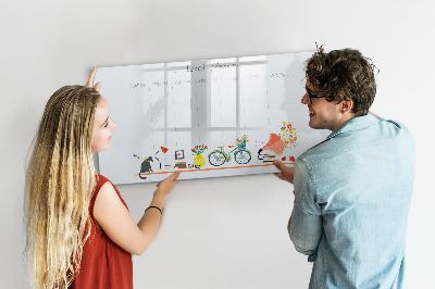 Magnetic writing board Weekly planner