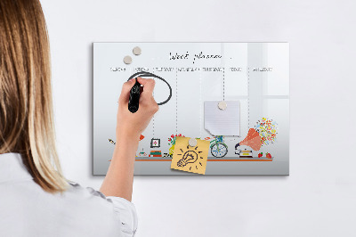 Magnetic writing board Weekly planner