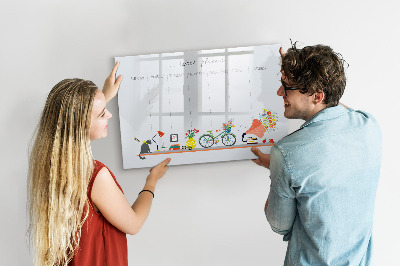 Magnetic writing board Weekly planner