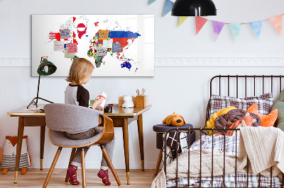 Magnetic board for drawing National Flags Map