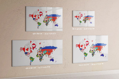 Magnetic board for drawing National Flags Map