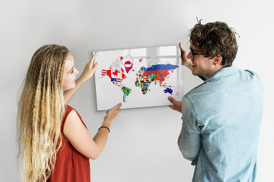 Magnetic board for drawing National Flag Map