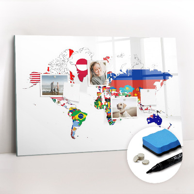 Magnetic board for drawing National Flags Map