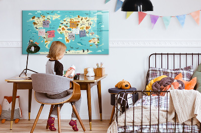 Magnetic board for drawing Animal World Map