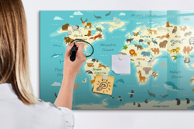 Magnetic board for drawing Animal World Map