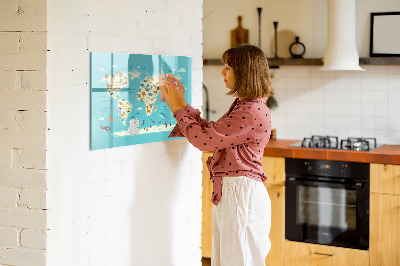 Magnetic board for drawing Animal World Map