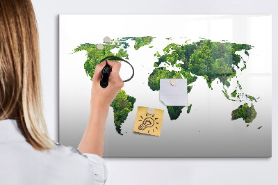 Magnetic erase board World map ecology