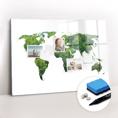 Magnetic erase board World map ecology