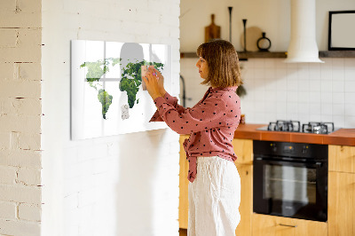 Magnetic erase board World map ecology