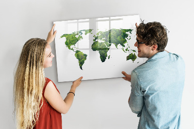 Magnetic erase board World map ecology