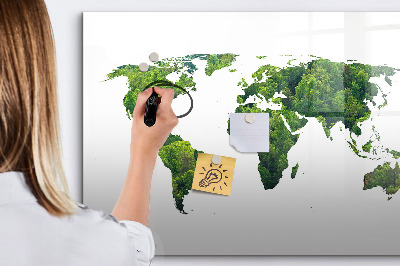 Magnetic erase board World map ecology