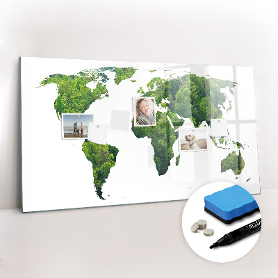 Magnetic erase board World map ecology
