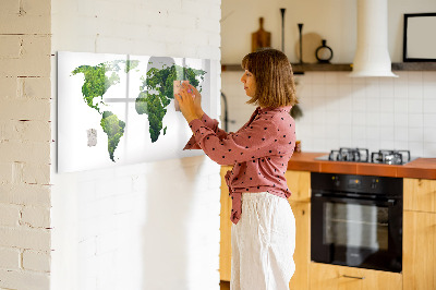 Magnetic erase board World map ecology