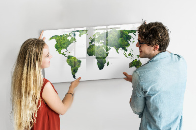 Magnetic erase board World map ecology