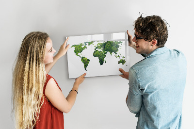 Magnetic erase board World map ecology