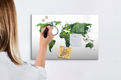 Magnetic erase board World map ecology