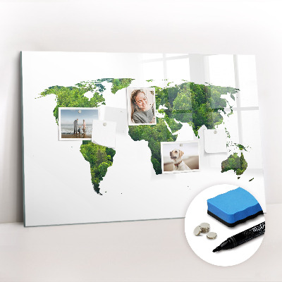 Magnetic erase board World map ecology