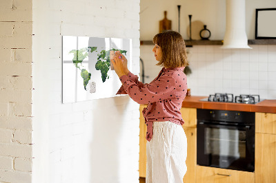 Magnetic erase board World map ecology