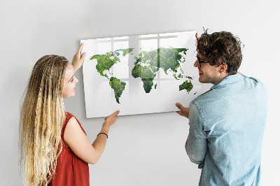 Magnetic erase board World map ecology