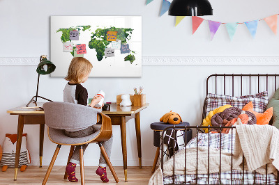 Magnetic erase board World map ecology
