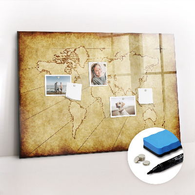Magnetic erase board Old world map