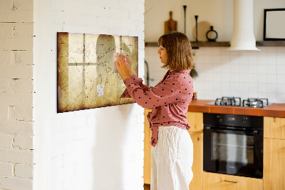 Magnetic erase board Old world map