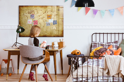 Magnetic erase board Old world map