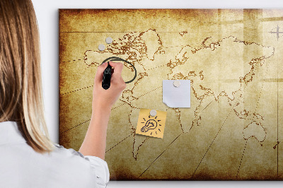 Magnetic erase board Old world map