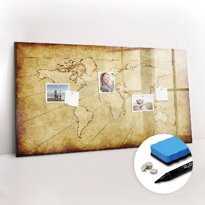 Magnetic erase board Old world map
